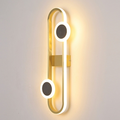 Round Shape Sconce Light Fixture Metal LED 3-Light Wall Mounted Lighting