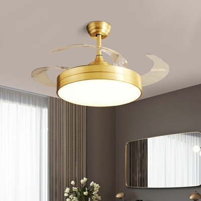 Semi Fan Flush Modern Style Acrylic Semi Flush Light Fixtures for Living Room