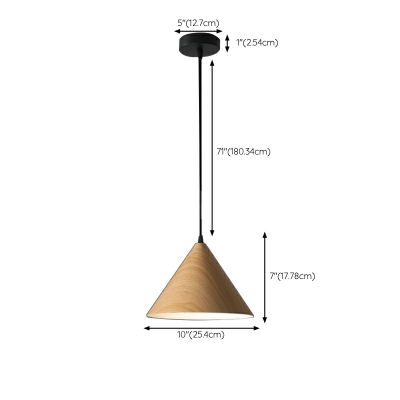 1-Light Suspension Light Contemporary Style Cone Shape Metal Hanging Lamp Kit
