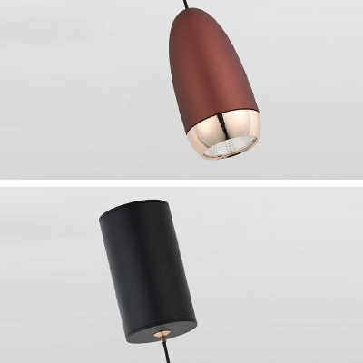 1-Light Suspension Pendant Modern Style Bullet Shape Metal Down Lighting
