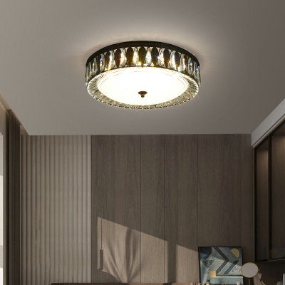 2-Light Flush Light Fixtures Modernist Style Drum Shape Metal Ceiling Mounted Lights