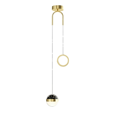 2-Light Suspension Light Contemporary Style Globe Shape Metal Hanging Lamp Kit