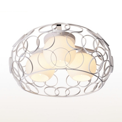 3-Light Flush Light Fixtures Contemporary Style Ball Shape Metal Ceiling Mounted Lights