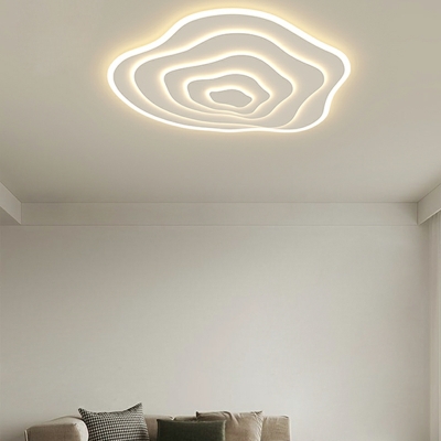 5 Light Flush Light Fixtures Contemporary Style Geometric Shape Metal Ceiling Mounted Lights