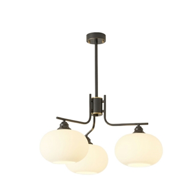 8-Light Chandelier Lights Minimal Style Oval Shape Metal Hanging Ceiling Light