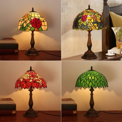 American Creative Stained Glass Table Lamp Romantic Retro Table Lamp for Bedroom