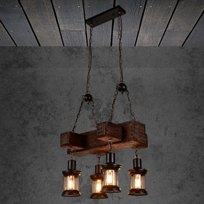 American Retro Ship Wood Chandelier Industrial Style Personality Iron Chandelier