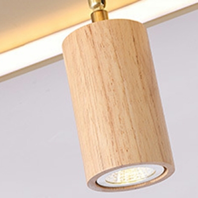 Flush Light Modern Style Wood Flush Mount Lamps for Living Room