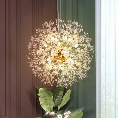 French Romantic Dandelion Chandelier Modern Creative Spherical Chandelier for Living Room