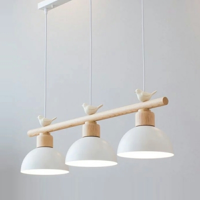 Nordic Creative Bird Decoration 3 Heads Island Lamp Modern Metal Linear Chandelier