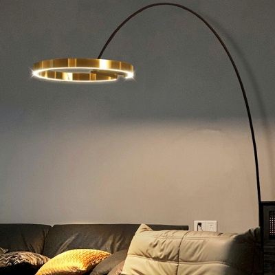 Round Shade 1 Light Standard Lamps Modern Style Acrylic Floor Lamps for Bedroom