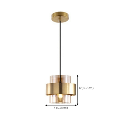 1-Light Ceiling Pendant Light Modern Style Cylinder Shape Metal Hanging Lamp Kit