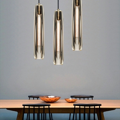 1-Light Ceiling Pendant Lighting Simple Style Geometric Shape Glass Hanging Lamp Kit