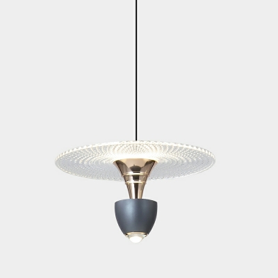 1 Light Hanging Ceiling Lamp Modern Flying Saucer Shape Acrylic Pendant Lighting