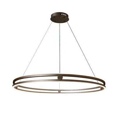 2-Light Chandelier Lights Contemporary Style Ring Shape Metal Ceiling Pendant Light