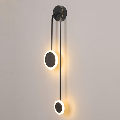 2-Light Sconce Lights Minimalism Style Round Shape Metal Wall Lighting Fixtures