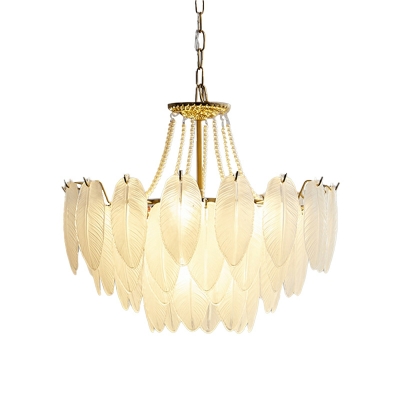 Creative Feather Glass Chandelier Lights Contemporary Light luxury Hanging Ceiling Light