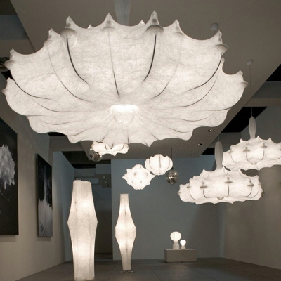 Italian Cloud-shaped Chandelier Modern Minimalist White Silk Chandelier