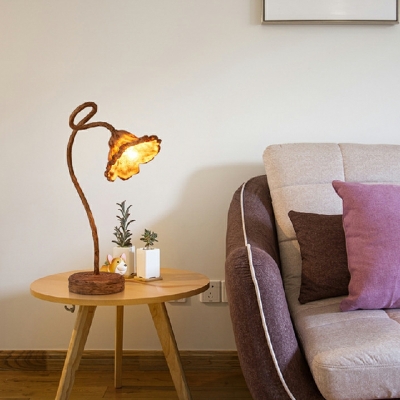 Lotus Table Lamp Bedroom Bedside Study Creative Decorative Resin Desk Lamp