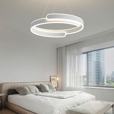 Modern Aluminum Chandelier Lighting Fixture LED Circle Ring Hanging Pendant Light