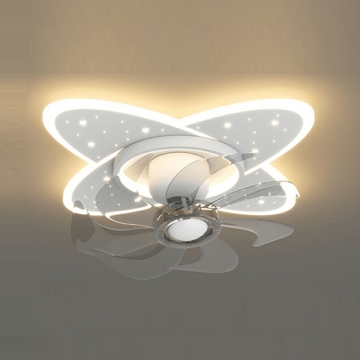 Nordic Fan Ceiling Light Modern Minimalist Moving Head LED Fan Light for Bedroom