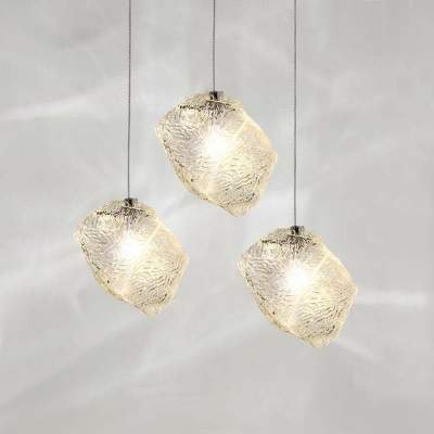 Nordic Personality Art Pendant Creative Ice Glass Hanging Lights for Bar Restaurant