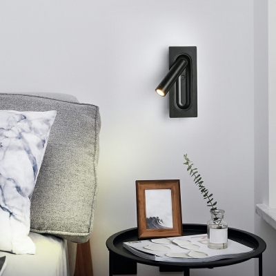 Rectangle Rotating Flush Mount Wall Sconce Minimalist Aluminum LED Wall Reading Light