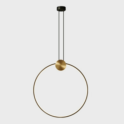 Round Hanging Light Modern Style Metal Suspension Pendant Light for Living Room Third Gear