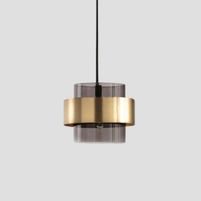 1-Light Ceiling Pendant Light Modern Style Cylinder Shape Metal Hanging Lamp Kit