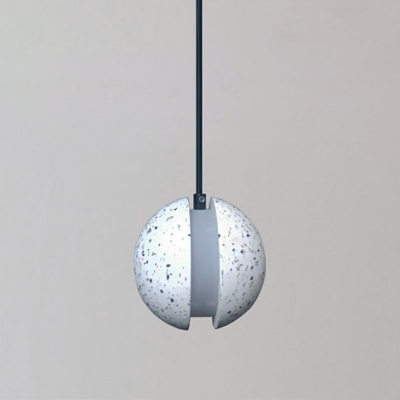 1-Light Hanging Ceiling Lights Modern Style Ball Shape Stone Pendant Lighting