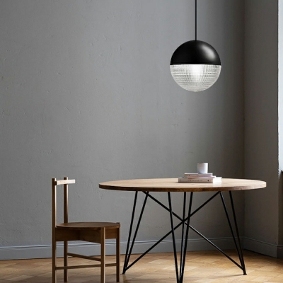 1-Light Pendant Lighting Contemporary Style Globe Shape Metal Hanging Ceiling Light
