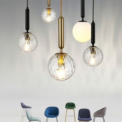 1-Light Pendant Lighting Modern Style Square Shape Glass Hanging Ceiling Lights