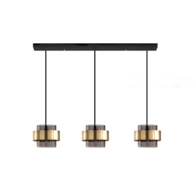 1-Light Suspension Light Contemporary Style Cylinder Shape Metal Hanging Lamp Kit