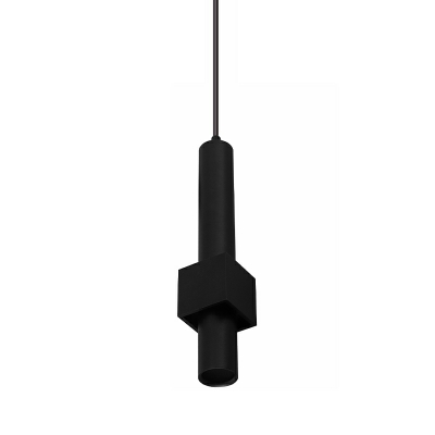 1-Light Suspension Pendant Modern Style Tube Shape Metal Hanging Lights