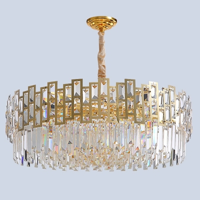 12-Light Chandelier Lights Contemporary Style Geometric Shape Metal Hanging Ceiling Light
