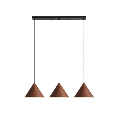 3-Light Hanging Ceiling Lights Contemporary Style Cone Shape Metal Pendant Lighting