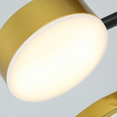 7-Light Semi Flush Chandelier Minimalist Style Ring Shape Metal Ceiling Light