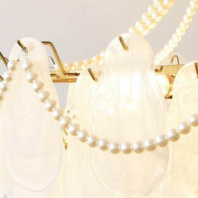 French Light Luxury Glass Chandelier Post-modern Romantic Pearl Chandelier