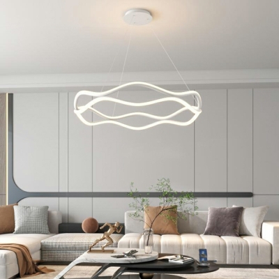 Modern Aluminum Chandelier Lighting Fixture LED Hanging Pendant Light