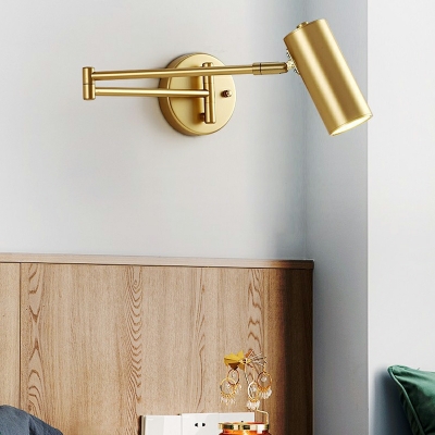 Modern Retractable Bedside Reading Lamp Creative Metal Folding Long Rod Sconce Wall Light