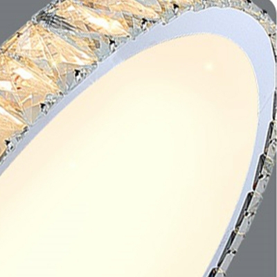 Modern Thin Round Shape Flush Mount Lights Crystal Ceiling Lamp