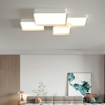 Modern White Acrylic Flush Mount Light Fixture Metal LED Flush Mount Lamp for Living Room