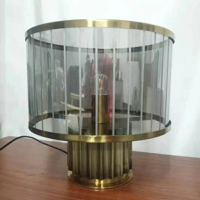 Round Modern Nightstand Lamps Glass Bedside Reading Lamps for Bedroom