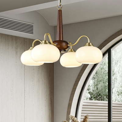 Wood Drum Chandelier Lighting Fixtures Modern Suspension Light for Living Room
