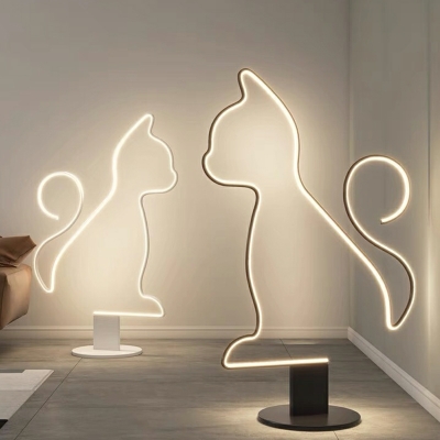 1-Light Standing Lamps Contemporary Style Dog Shape Metal Floor Lights