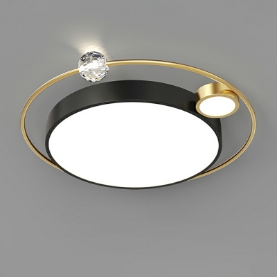 2-Light Flush Light Fixtures Minimalist Style Round Shape Metal Ceiling Mounted Lights