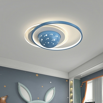 3-Light Flush Mount Lighting Fixtures Minimalist Style Geometric Shape Metal Ceiling Mounted Lights