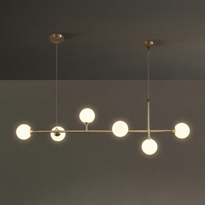 6-Light Pendant Lighting Industrial Style Spherical Shape Metal Island Ceiling Light