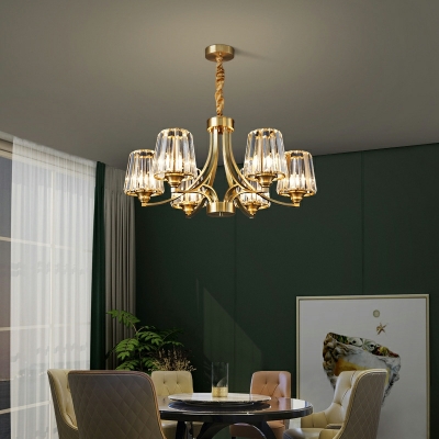 Drum Crystal Chandelier Light Fixture Modern Elegant Hanging Ceiling Light for Living Room