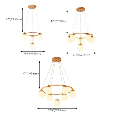 Globe Hanging Lamps Kit Modern Style Glass Pendant Light for Living Room